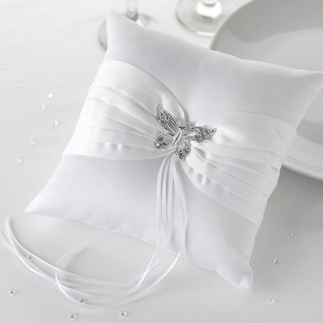 Picture of Ring Cushion - Elegant Butterfly in White