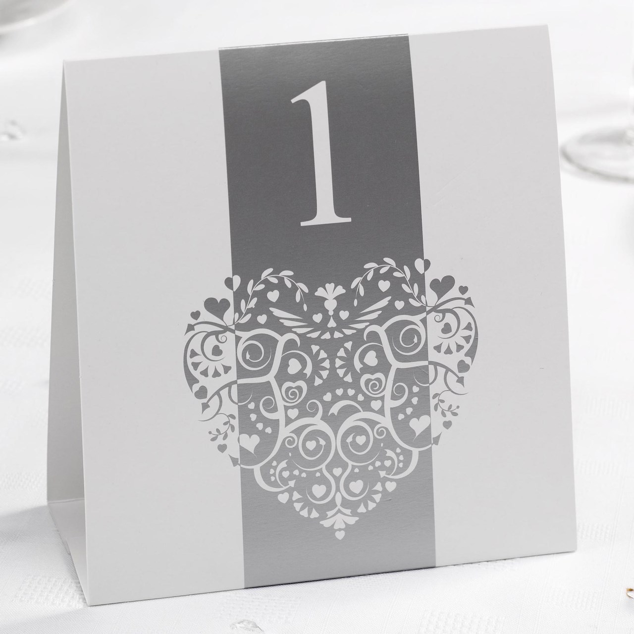 Picture of Vintage Romance - Table Numbers - White/Silver