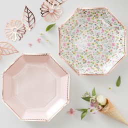 Picture of Paper Plates - Rose Gold Foiled Floral - Ditsy Floral