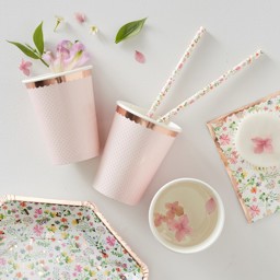 Picture of Paper Cups - Rose Gold Polka Dot - Ditsy Floral