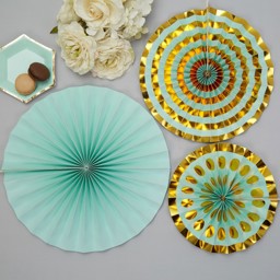 Picture of Pinwheel Decorations - Colour Block Marble - Mint