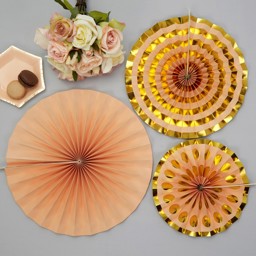 Picture of Pinwheel Decorations - Colour Block Marble - Peach