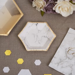 Picture of Small Paper Plates - Scripted Marble