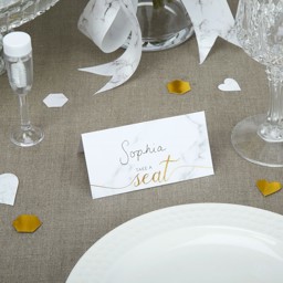 Picture of Place Cards - Scripted Marble
