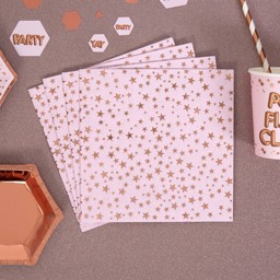 Picture of Paper Napkin - Pink & Rose Gold Foil - Glitz & Glamour