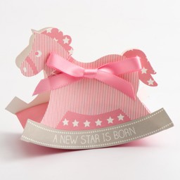 Picture of A New Star Rocking Horse Favour Box Pink