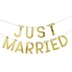 Picture of Geo Floral Just Married Gold Bunting