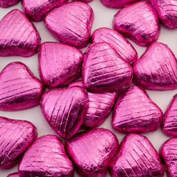 Picture of Bright Pink Foiled Chocolate Hearts