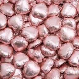 Picture of Rose DS Foil Milk Chocolate Hearts