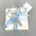 Picture of Blue Sparkle White Linen Square Box Favour