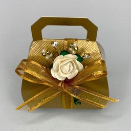 Picture of Gold Silk Handbag Favour
