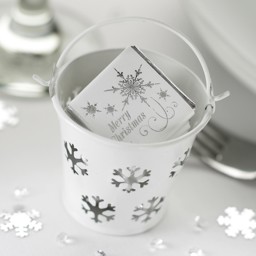 Picture of White Snowflake Favour Pail