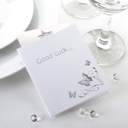 Picture of Lottery Ticket Holder White Silver Elegant Butterfly