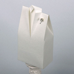 Picture of Tuxedo in Silk Bridal White with Diamante Buttonhole