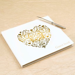 Picture of Vintage Romance Guest Book Ivory/Gold