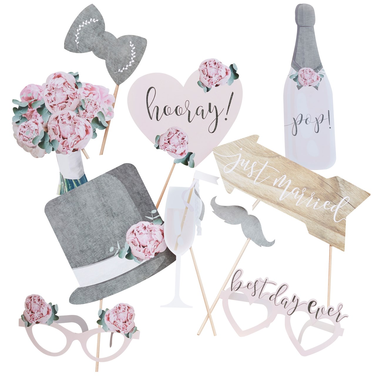 Photo Booth Props Rustic Country UK Wedding Favours