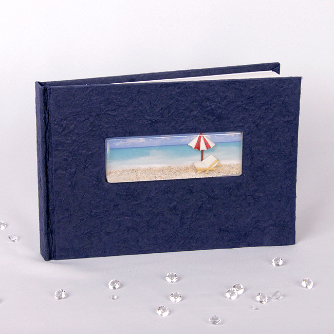Beach Guest Book In Navy Uk Wedding Favours