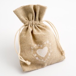 Show details for Heart Hessian Bags Picture of Heart Hessian Bags