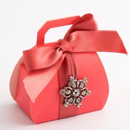 Show details for Coral Silk Favour Box Picture of Coral Silk Favour Box