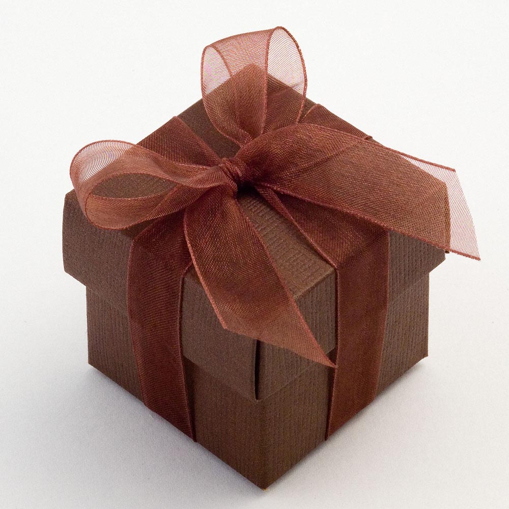 Picture of Brown Silk Favour Box