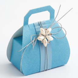 Show details for Blue Silk Favour Box Picture of Blue Silk Favour Box