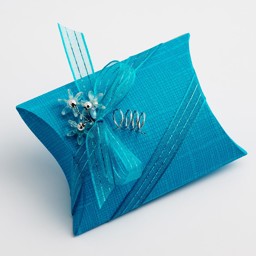 Show details for Turquoise Silk Pillow Box Picture of Turquoise Silk Pillow Box