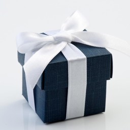 Show details for Navy Silk Favour Box Picture of Navy Silk Favour Box