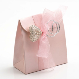 Show details for Pink Satin Favour Box Picture of Pink Satin Favour Box