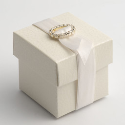 Show details for Antique Pale Ivory Pelle Favour Box Picture of Antique Pale Ivory Pelle Favour Box