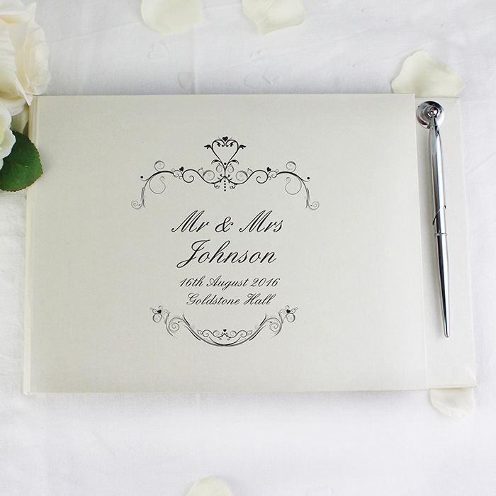 Picture of Ornate Swirl Guest Book & Pen