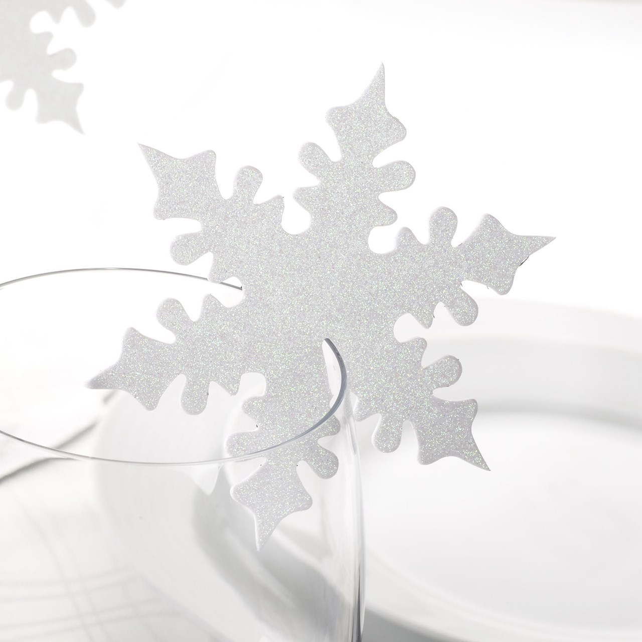 Picture of Shimmering Snowflake - Place Card for Glass 