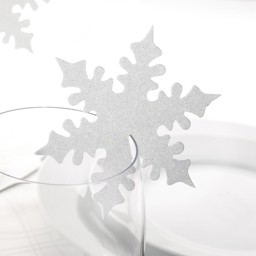 Show details for Shimmering Snowflake - Place Card for Glass  Picture of Shimmering Snowflake - Place Card for Glass