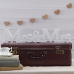 Show details for Vintage Mrs & Mrs Wooden Sign  Picture of Vintage Mrs & Mrs Wooden Sign