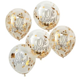 Show details for Confetti Balloons - Gold - Oh Baby! Picture of Confetti Balloons - Gold - Oh Baby!