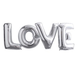 Show details for Foiled Love Balloon - Large Silver Picture of Foiled Love Balloon - Large Silver