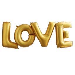 Show details for Foiled Love Balloon - Large Gold Picture of Foiled Love Balloon - Large Gold
