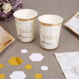 Show details for Paper Cups - Scripted Marble Cup Picture of Paper Cups - Scripted Marble Cup