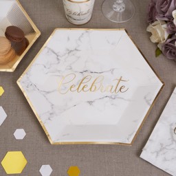 Picture of Large Paper Plates - Scripted Marble Plate