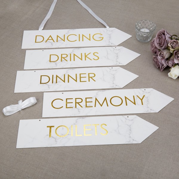 Picture of Wedding Signs - Scripted Marble