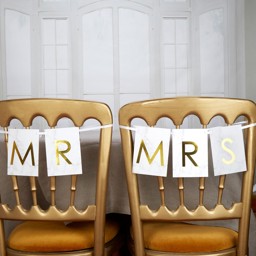 Picture of Mr & Mrs Chair Bunting - Scripted Marble
