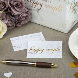 Picture of Wedding Wishes Cards - Scripted Marble