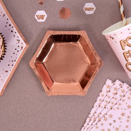 Show details for Small Foil Plates - Rose Gold - Glitz & Glamour Picture of Small Foil Plates - Rose Gold - Glitz & Glamour