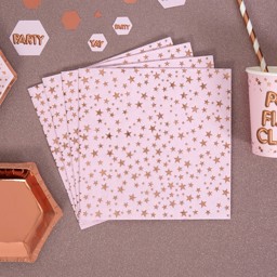 Show details for Paper Napkin - Pink & Rose Gold Foil - Glitz & Glamour Picture of Paper Napkin - Pink & Rose Gold Foil - Glitz & Glamour