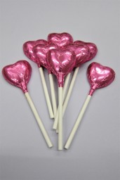 Show details for Chocolate Heart Lollipops Picture of Chocolate Heart Lollipops