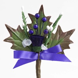 Show details for Purple Thistle & White Heather Spray Picture of Purple Thistle & White Heather Spray