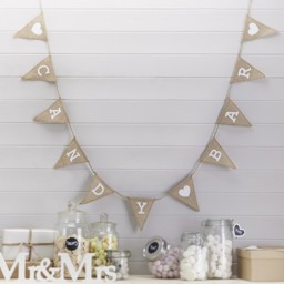 Show details for Candy Bar Hessian Bunting Picture of Candy Bar Hessian Bunting
