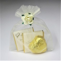Picture of Ivory Voile Bag Chocolate Favour