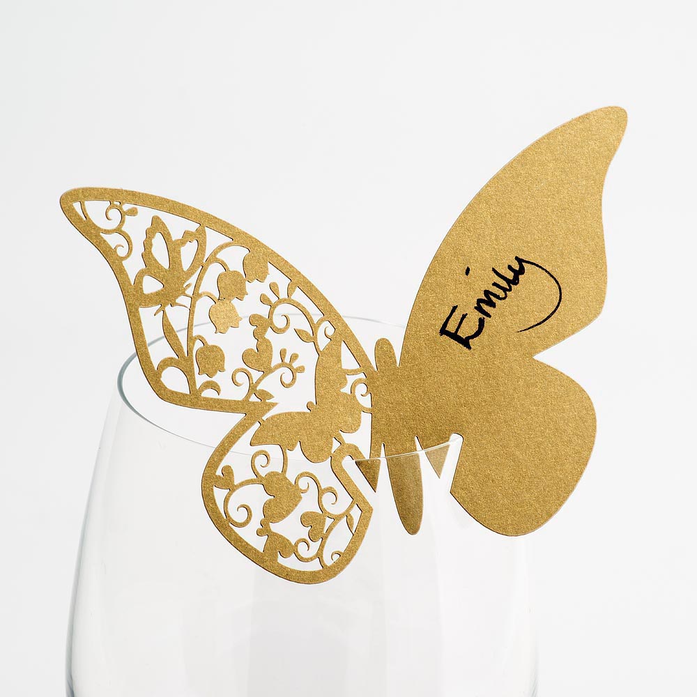 Picture of Filigree Butterfly Glass Place Cards 