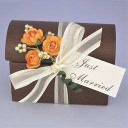 Show details for Autumn Gold & Pearl Just Married Favour Box Picture of Autumn Gold & Pearl Just Married Favour Box