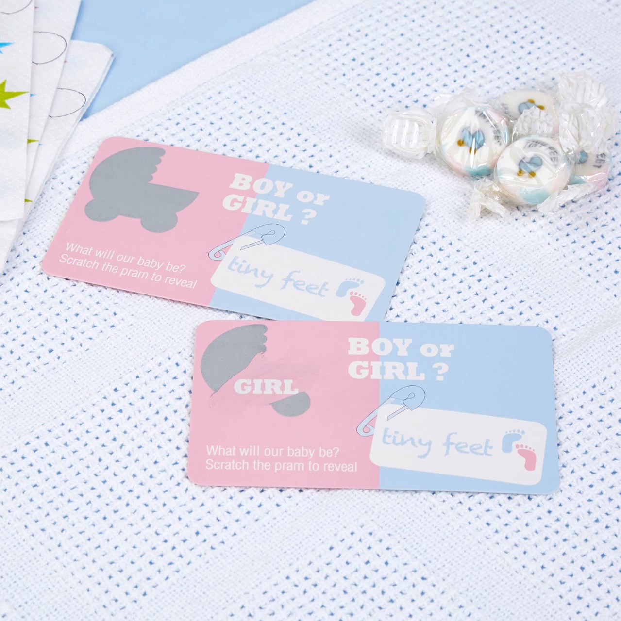 Picture of Gender Reveal Scratch Cards - Girl Tiny Feet